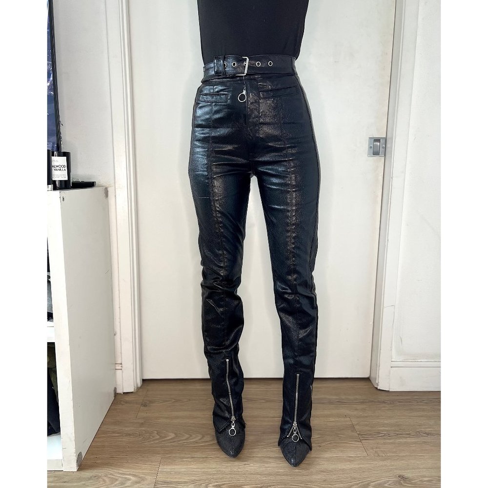 By Marta Goldschmied, black stretch vinyl trouser